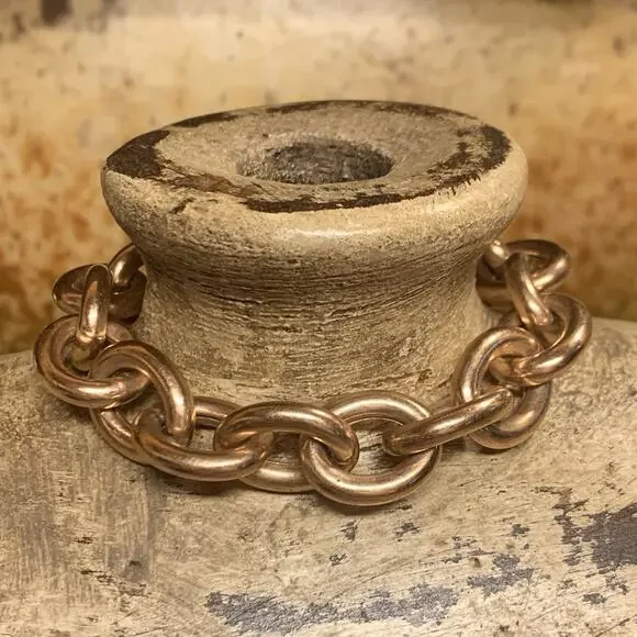 Bronze Milor Italy Linked Rose Gold Bracelet Magnetic Closure 8 Inches - Picture 3 of 10